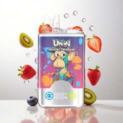Uwin Crystal Twins 40000 Puffs Rechargeable Type-C Strawberry Kiwi Grape Ice Wholesale Australia