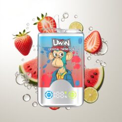 Uwin Crystal Twins 40000 Puffs Rechargeable Type-C Strawberry Watermelon Lemon Lime Wholesale Australia